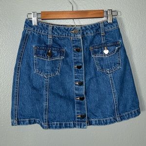 High Waisted Mini Denim Skirt Medium Forever 21